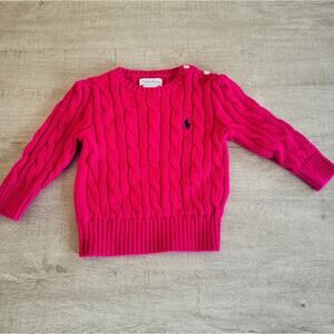 Ralph Lauren Baby Cable Cord Sweater Pink Size 9 Months